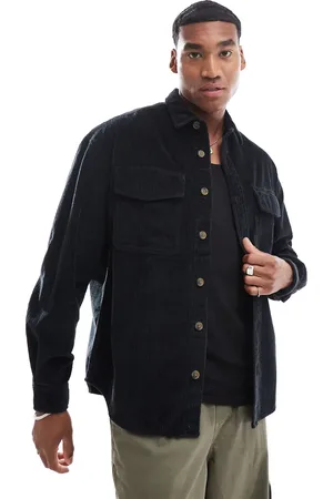 ASOS 90s cord oversized shirt with patch pocket in