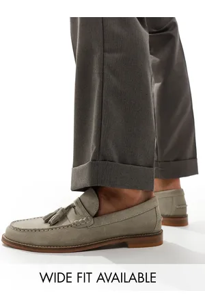 ASOS Loafer in stone suede with tassel and natural sole