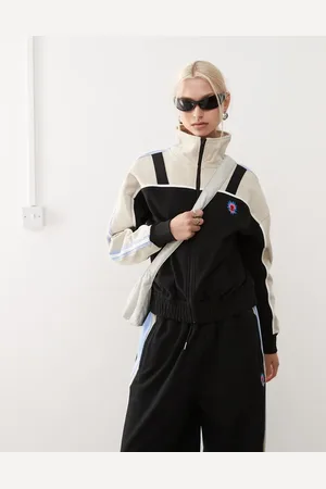 Heretic Nine Tracksuit jacket in grey and black co-ord