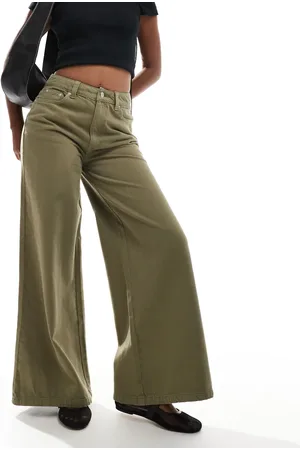 ASOS Soft wide leg jean in khaki