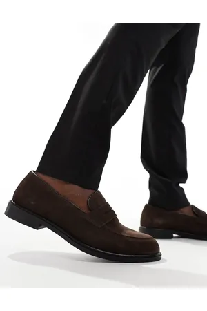 WALK LONDON Putney saddle loafer in suede