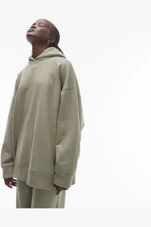 Topshop Premium co ord oversized hoodie in khaki