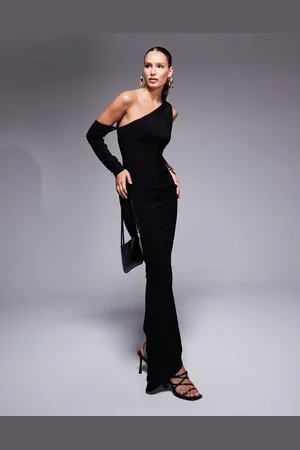 ASOS Asymmetric one sleeve maxi dress in