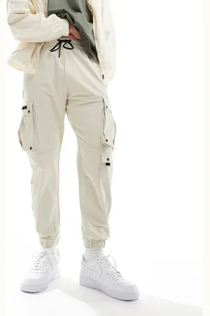 Bershka Tech cargo trouser in sand