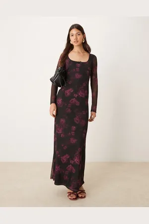 Miss Selfridge Floral print long sleeve maxi dress