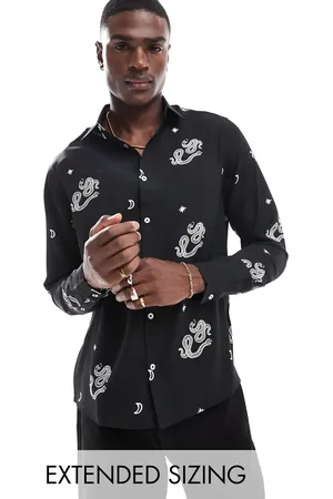 ASOS Relaxed shirt with snake print in