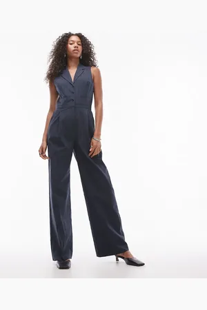 MANGO Suit detail pinstripe jumpsuit in