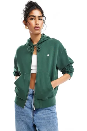 Carhartt Casey zip up hooded sweatshirt in khaki