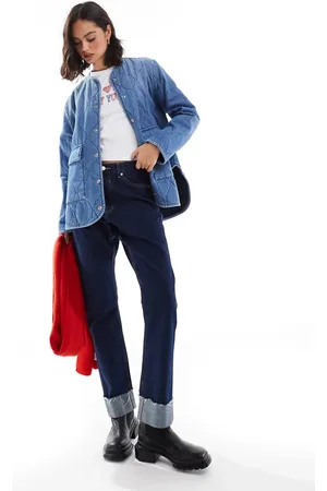 ASOS Denim quilted jacket in midwash