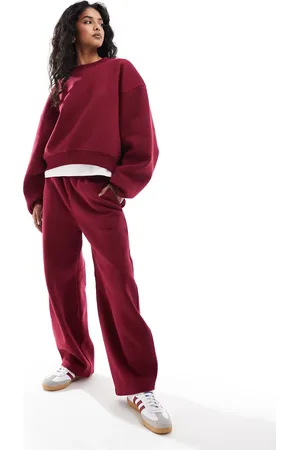 ASOS Barrel leg jogger in burgundy