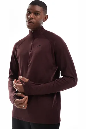 Nike Trail 1/4 zip sweatshirt in burgundy