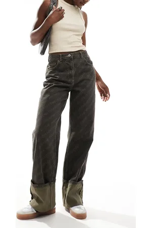 ASOS Weekend Collective laser print turn up jean in washed