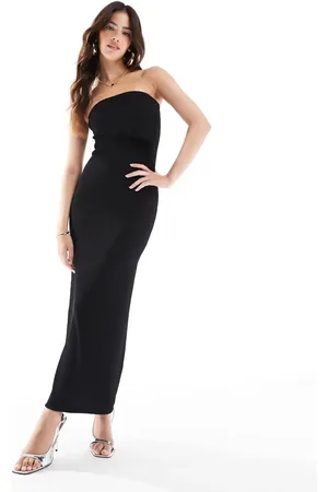 ASOS Maxi textured fold over detail bandeau dress in