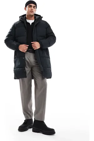 JACK & JONES Long hooded puffer in