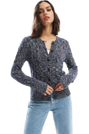 Ralph Lauren Icon logo cotton cable knit cardigan in