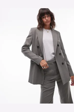 MANGO Double breasted oversized blazer co-ord in light
