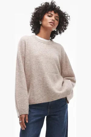 ARKET Super soft alpaca wool blend relaxed sweater in beige