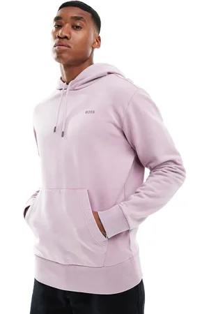 HUGO BOSS Relaxed fit pullover hoodie in garment dyed light