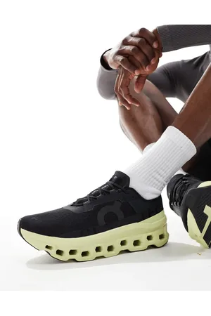 On Running ON Cloudmonster running trainers in and lime green