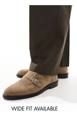 ASOS Monk shoes in stone suede