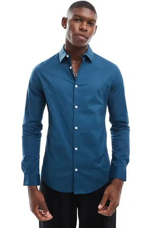 ASOS Skinny poplin shirt in