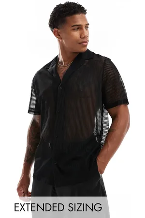 ASOS Relaxed shirt with deep revere in lace