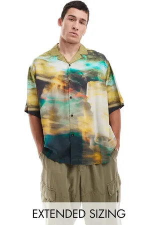 ASOS Oversized revere shirt with blurred photographic print