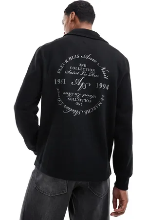 River Island Quarter zip collared sweatshirt in