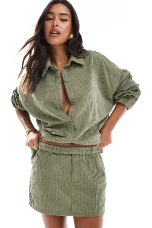 ASOS Cord belted micro mini skirt co-ord in olive