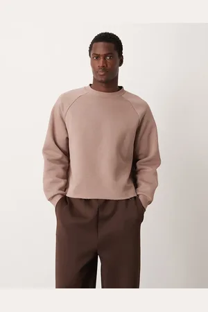 ASOS Oversized cropped raglan sweatshirt with raw hem in