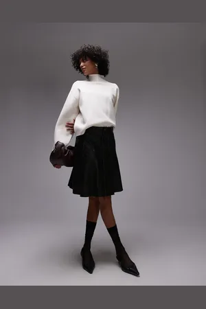 & OTHER STORIES Compact knit high neck sweater with sculpted sleeves in off