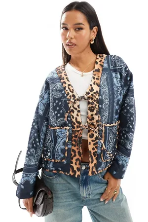ASOS Quilted jacket in bandana and leopard print