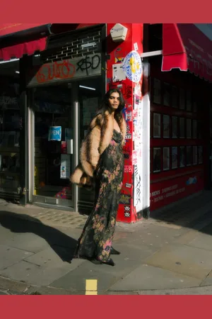 Topshop Double layered maxi slip dress with godet hem in floral print
