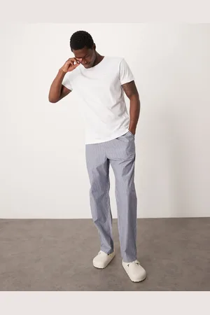 New Look Woven stripe pyjama bottoms in petrol