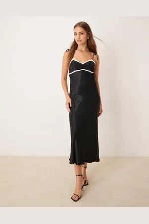 ASOS Satin contrast bust cup maxi dress in