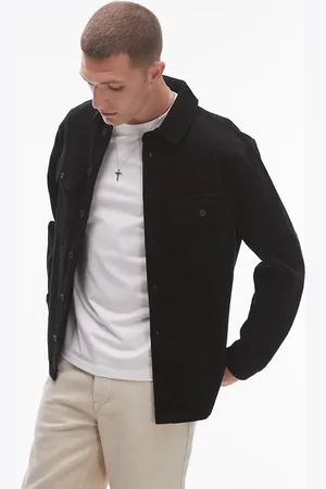 Topman Long sleeve cord overshirt in