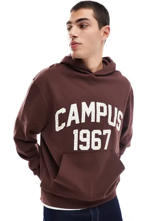 ASOS Oversized hoodie with cracked collegiate print in