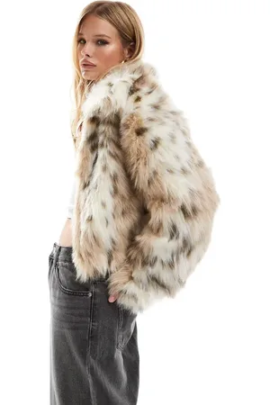 ASOS Faux fur bomber jacket in snow leopard print