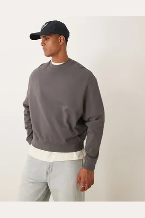 ASOS Essential boxy oversized sweatshirt in charcoal