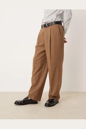 ASOS Smart wide leg wool mix pinstripe trouser in