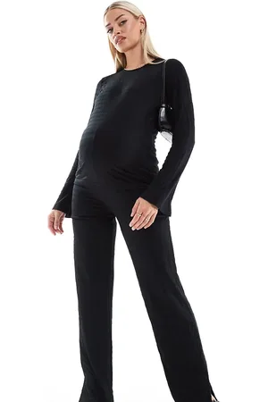 Mama;licious Mamalicious maternity textured straight leg trouser co-ord in