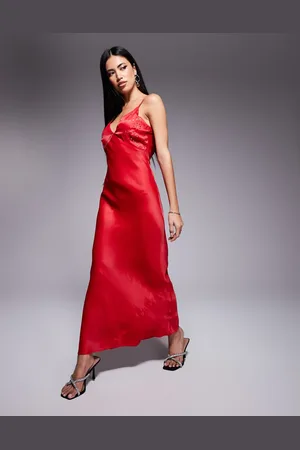 Never Fully Dressed Embellished hotfix satin maxi dress in