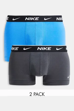 Nike Everyday Cotton Stretch 2 pack trunks in dark grey/blue