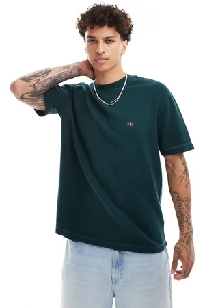 Calvin Klein Waffle woven label relaxed t-shirt in dark