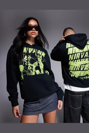ASOS Unisex oversized hoodie with Nirvana Incesticide prints in