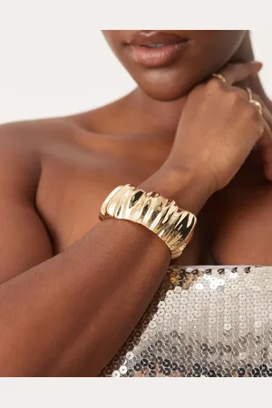 ASOS Bangle bracelet in ripple molten detail in tone