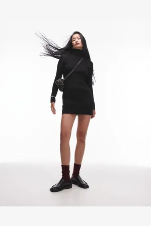 MANGO High neck mini knitted dress in