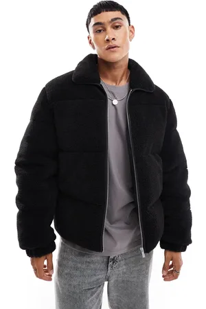 ASOS Oversized borg puffer jacket in