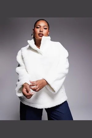 In The Style Teddy borg quarter zip jumper in cream