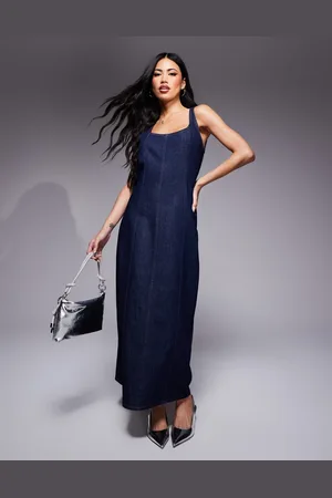 ASOS Seamed denim maxi dress in indigo